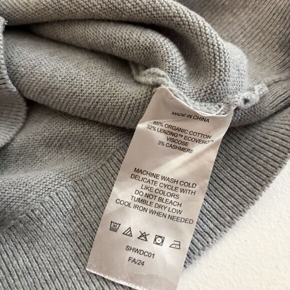 Quince Sweater Women's Medium Gray Pullover Dolman Short Sleeve Knit Casual Top - Picture 8 of 9